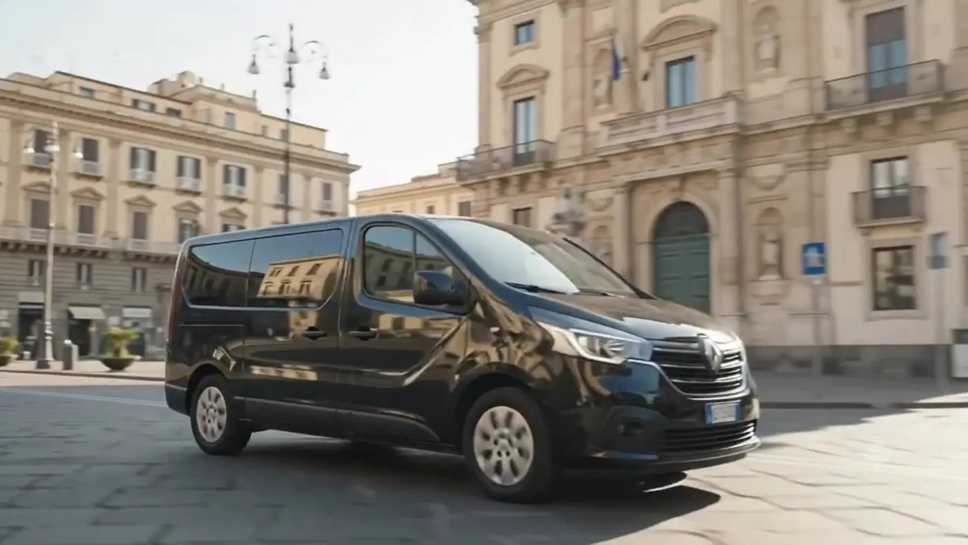 Il van nero nel centro di Napoli